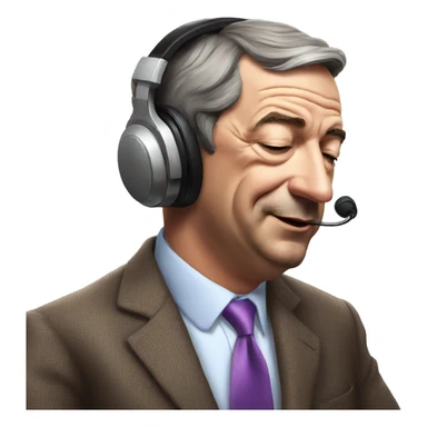 Nigel Farage listening to music with eyes closed  sticker