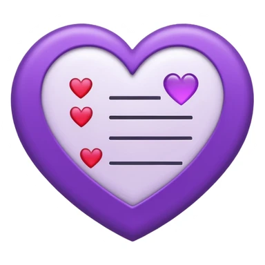 checklist purple heart emoji sticker