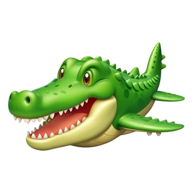 Cute crocodile plane with a smiling face sticker