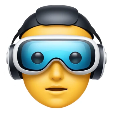 VR glasses with a futuristic design, covering the eyes, symbolizing virtual reality and immersive digital experiences sticker