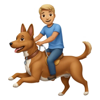 Human man riding a dog sticker