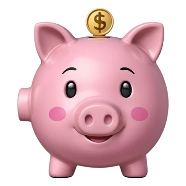 piggy bank with a human figure symbol sticker