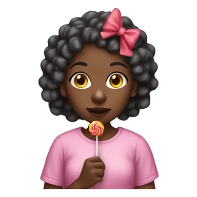 Black girl eating lollipop  sticker