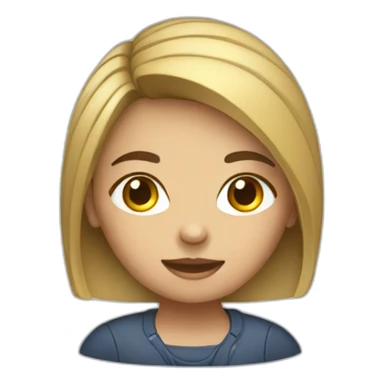 A girl who have to work on a computer sticker