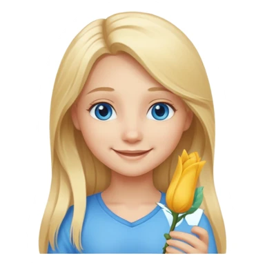 cute girl full body with long blonde hair sticker