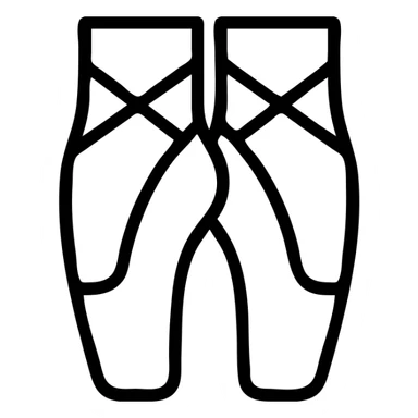 minimal line art black and white pointe shoes sticker