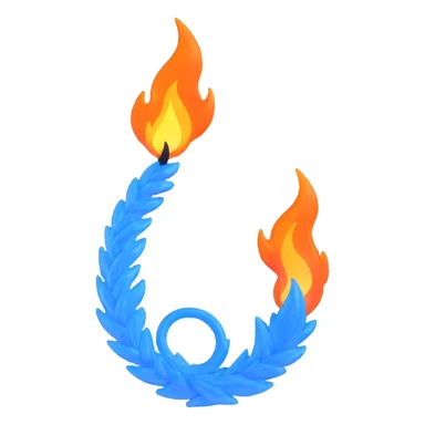 flame in a spiral shape made from blue fire sticker