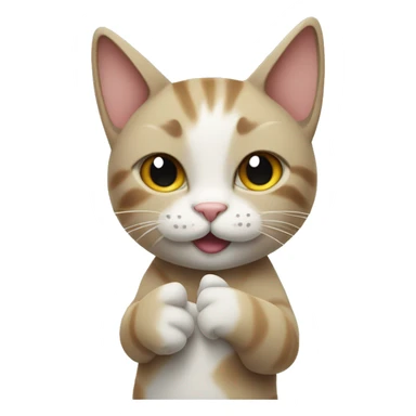 Cat holding peace sign sticker