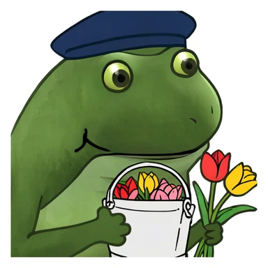 Bibble flower tulips bucket  sticker