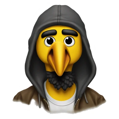 Thug-Life Gangster-style Hood-version of Big Bird sticker