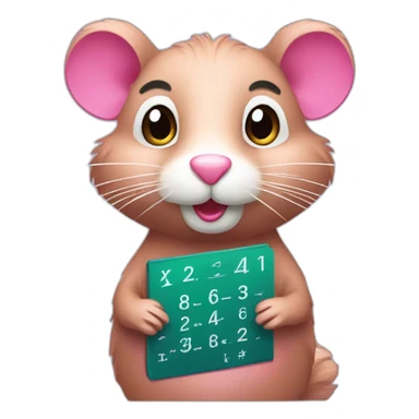 pink muskrat doing math sticker