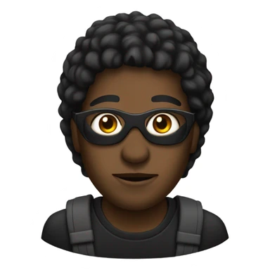 A black man with a hookie mask sticker