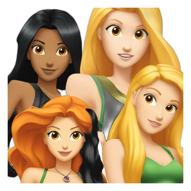 totally spies three girls blond hair black hair orange hair sticker