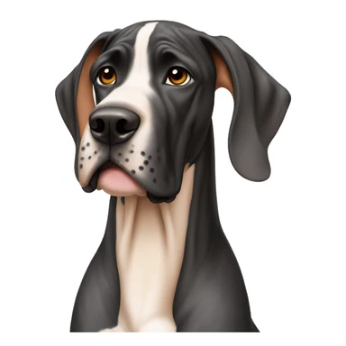Great dane with many thin orangish tan and black stripes sticker