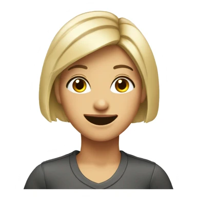 BOB CUT GIRL SMILE with wink sticker