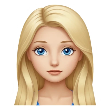 Fille jolie aux cheveux longs blonds, long cils  et yeux bleus.  sticker