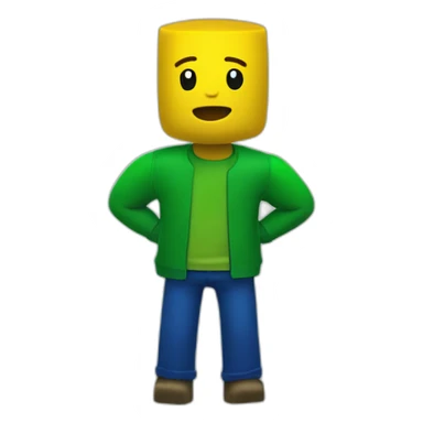 ROBLOX Noob character (Yellow head and arms, blue torso, green pants) sticker