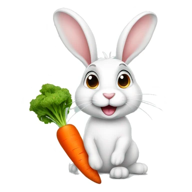 Rabbit with carrot sticker
