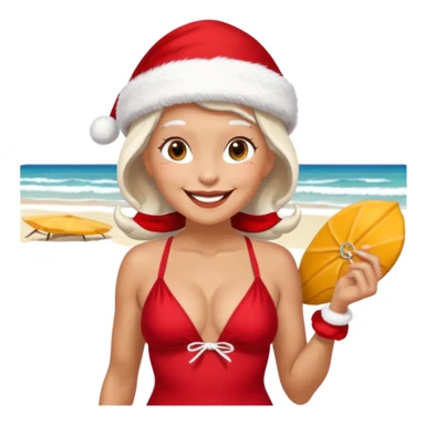 Beach Mrs Claus sticker