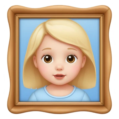 baby face inside a photo frame sticker