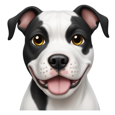 white and black pittbull dog sticker