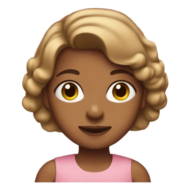 A tan girl wearing a pink dress  sticker