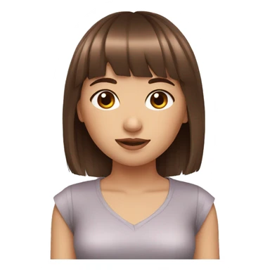 Girls brown hair with fringe  sticker