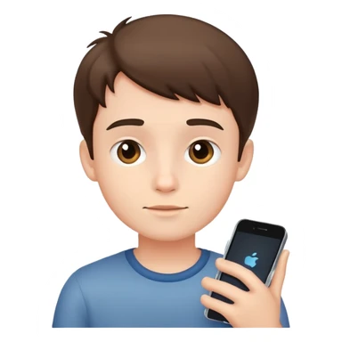 boy with a phone sticker