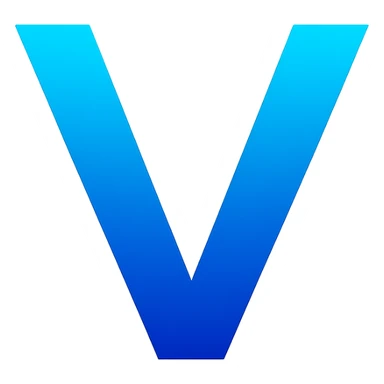 letter V with blue gradient sticker