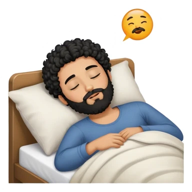 Guy with beard and black curly hair sleeping  sticker