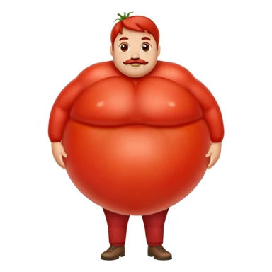 man with tomato belly sticker