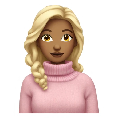 Blonde Girl in a pink sweater winter vibe sticker