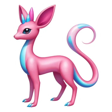 Colorful Iridescent Exotic Amaura-Salazzle-Aurorus-Sylveon-Fakémon-hybrid-creature (full body)  sticker