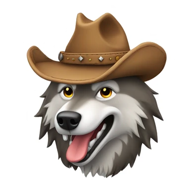 Wolf with a cowboy hat howling sticker