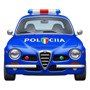 crea auto di servzio alfa romeo giulia tutta blu con la scritta sul lato polizia penitenziaria  sticker