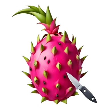 Dragon fruit with atabbed knife in it sticker