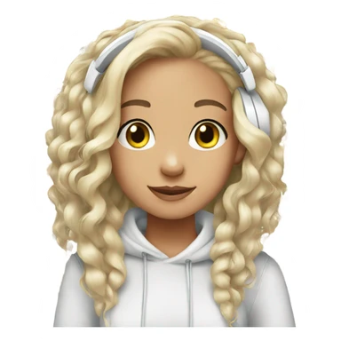 girl colorful hair white earphones sticker