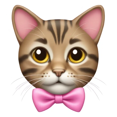 Tabby cat with pink bow sticker