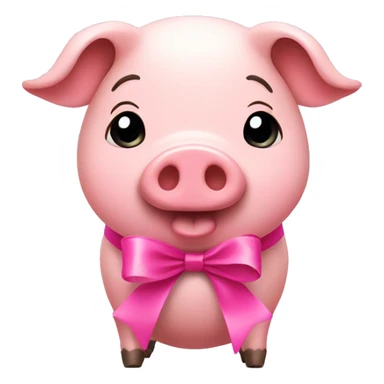 Pig and pink ribbon sticker