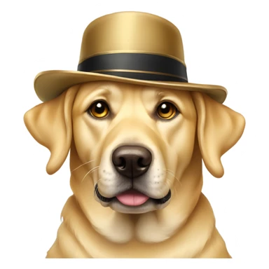 Golden lab dog wearing monocle and fancy hat sticker