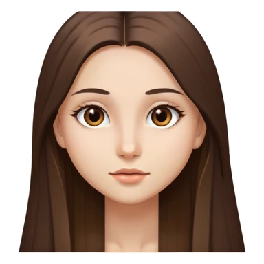 una chica, pelo largo y liso, con ojos marrones y piel blanca, muy bonita  sticker