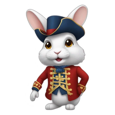rabbit dressed as french revolutionnary sticker