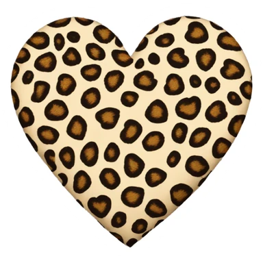 leopard print heart sticker
