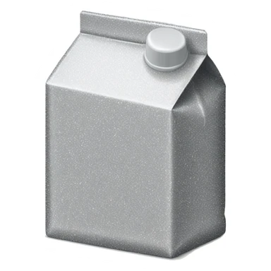 Realistic silver metallic glitter carton of milk. sticker