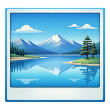 Polaroid photo showing the lake sticker