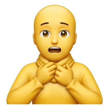 make an emoji choking itself with hands wrapped around its neck  sticker