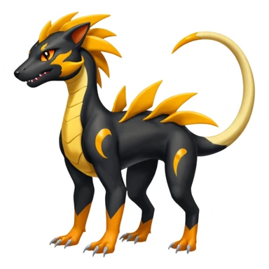Shiny 4-legged Salandit-Electrike-Amaura-Houndoom-Zeraora-fusion, full body sticker