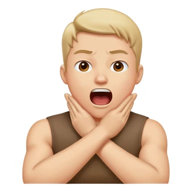 arms crossed around neck while yelling sticker