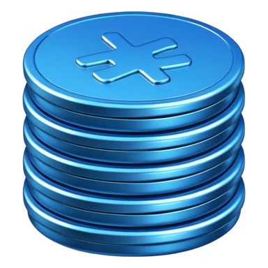 blue coins credit in a package sticker