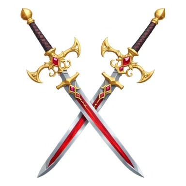 Two golden fiery royal crossed swords sticker